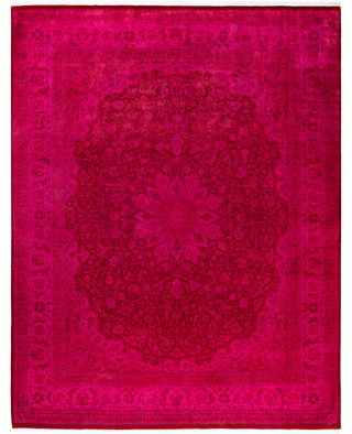 Overdyed Hand-Knotted Wool Modern-Contemporary Pink Area Rug 8' 3" x 10' 5"