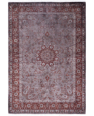 Overdyed Hand-Knotted Wool Modern-Contemporary Brown Area Rug 4' 1" x 6' 0"