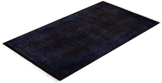 Modern Overdyed Hand Knotted Wool Purple Area Rug 3' 1" x 5' 3"
