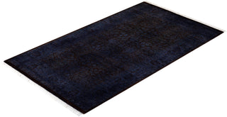 Contemporary Hand Knotted Overdyed Purple Area Rug 3' 1" x 5' 3"