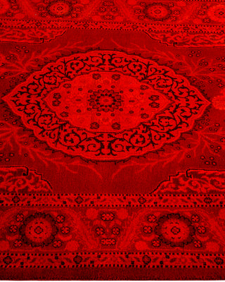 Contemporary Hand-Knotted Overdyed Orange Runner 2' 8" x 4' 3"