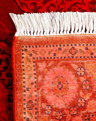 Contemporary Hand-Knotted Overdyed Orange Runner 2' 8" x 4' 3"