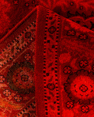 Contemporary Hand-Knotted Overdyed Orange Runner 2' 8" x 4' 3"