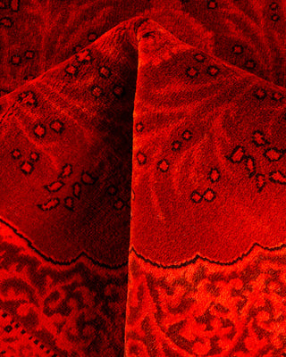 Contemporary Hand-Knotted Overdyed Orange Runner 2' 8" x 4' 3"