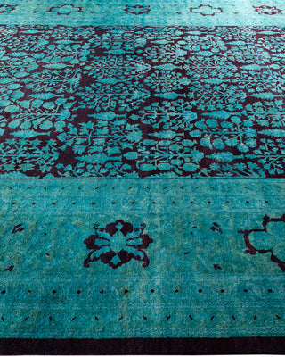 Overdyed Hand-Knotted Blue Area Rug 10' 0" x 14' 2"