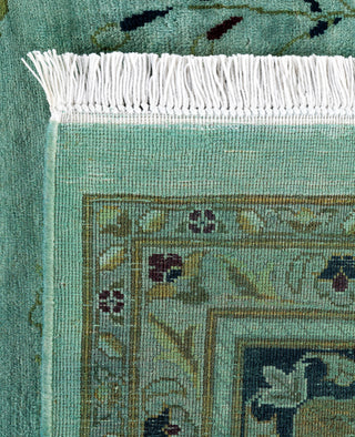 Contemporary Overdyed Wool Hand Knotted Green Area Rug 9' 2" x 12' 1"