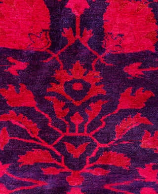 Overdyed Hand-Knotted Wool Modern-Contemporary Pink Area Rug 9' 2" x 11' 9"
