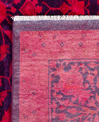 Overdyed Hand-Knotted Wool Modern-Contemporary Pink Area Rug 9' 2" x 11' 9"