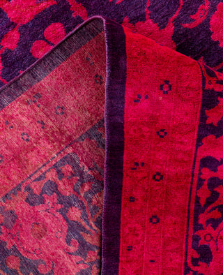 Overdyed Hand-Knotted Wool Modern-Contemporary Pink Area Rug 9' 2" x 11' 9"
