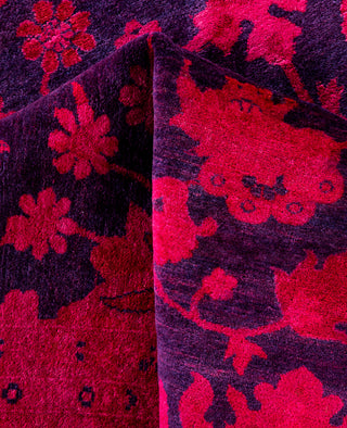 Overdyed Hand-Knotted Wool Modern-Contemporary Pink Area Rug 9' 2" x 11' 9"