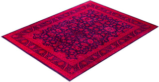 Overdyed Hand-Knotted Wool Modern-Contemporary Pink Area Rug 9' 2" x 11' 9"