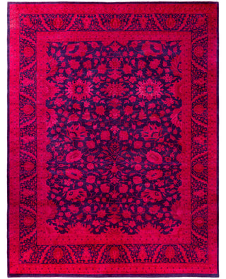 Overdyed Hand-Knotted Wool Modern-Contemporary Pink Area Rug 9' 2" x 11' 9"