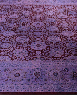 Overdyed Hand-Knotted Wool Modern-Contemporary Purple Area Rug 8' 1" x 10' 4"
