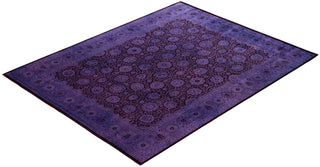 Overdyed Hand-Knotted Wool Modern-Contemporary Purple Area Rug 8' 1" x 10' 4"