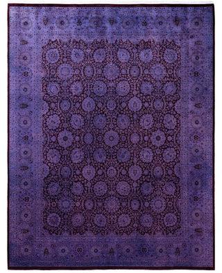 Overdyed Hand-Knotted Wool Modern-Contemporary Purple Area Rug 8' 1" x 10' 4"