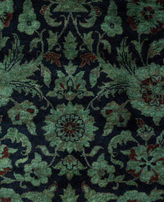Overdyed Hand-Knotted Wool Modern-Contemporary Green Runner 2' 7" x 12' 0"