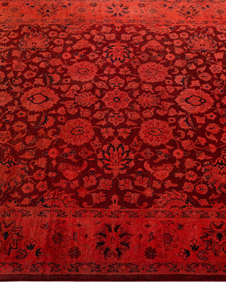 Contemporary Hand-Knotted Overdyed Orange Area Rug 4' 3" x 6' 4"