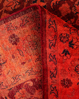 Contemporary Hand-Knotted Overdyed Orange Area Rug 4' 3" x 6' 4"