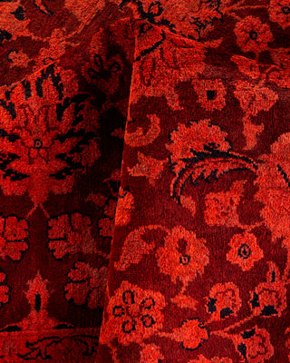 Contemporary Hand-Knotted Overdyed Orange Area Rug 4' 3" x 6' 4"