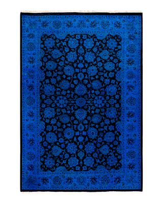 Contemporary Fine Vibrance Blue Wool Area Rug 4' 2" x 6' 0"