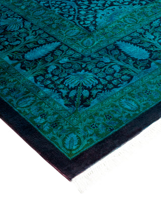Modern Overdyed Hand Knotted Wool Blue Area Rug 9' 1" x 12' 0"