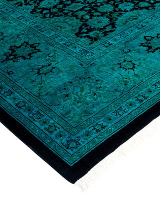 Modern Overdyed Hand Knotted Wool Blue Area Rug 8' 3" x 10' 5"