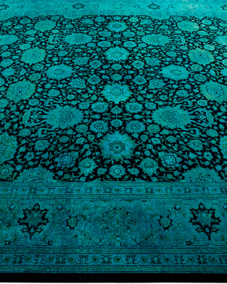 Contemporary Hand-Knotted Overdyed Blue Area Rug 8' 3" x 10' 5"