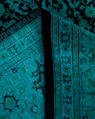 Contemporary Hand-Knotted Overdyed Blue Area Rug 8' 3" x 10' 5"
