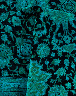 Contemporary Hand-Knotted Overdyed Blue Area Rug 8' 3" x 10' 5"