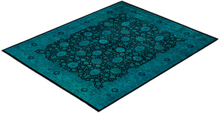 Modern Overdyed Hand Knotted Wool Blue Area Rug 8' 3" x 10' 5"