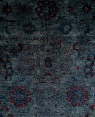 Overdyed One-of-a-Kind Wool Gray Area Rug 6' 2" x 8' 10"