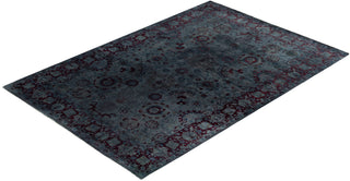 Overdyed One-of-a-Kind Wool Gray Area Rug 6' 2" x 8' 10"