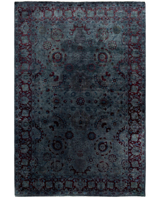 Overdyed One-of-a-Kind Wool Gray Area Rug 6' 2" x 8' 10"