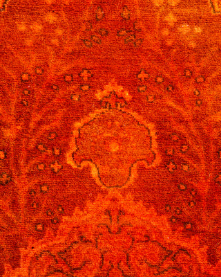 Modern Overdyed Hand Knotted Wool Orange Area Rug 2' 8" x 4' 4"