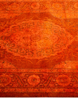 Modern Overdyed Hand Knotted Wool Orange Area Rug 2' 8" x 4' 4"