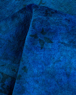 Contemporary Hand-Knotted Overdyed Blue Area Rug 3' 2" x 5' 1"