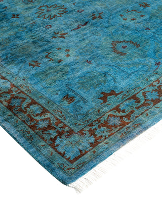 Modern Overdyed Hand Knotted Wool Blue Area Rug 3' 2" x 5' 2"