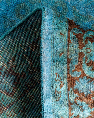 Contemporary Hand-Knotted Overdyed Blue Area Rug 3' 2" x 5' 2"