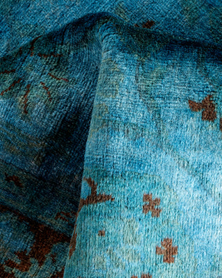 Contemporary Hand-Knotted Overdyed Blue Area Rug 3' 2" x 5' 2"