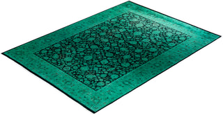 Modern Overdyed Hand Knotted Wool Green Area Rug 9' 0" x 12' 1"