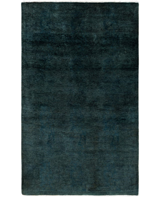 Contemporary Overdyed Wool Hand Knotted Green Area Rug 3' 2" x 5' 0"