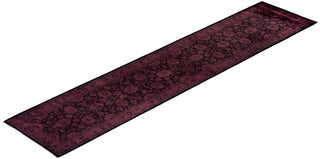 Contemporary Hand Knotted Overdyed Pink Runner 2' 7" x 12' 4"