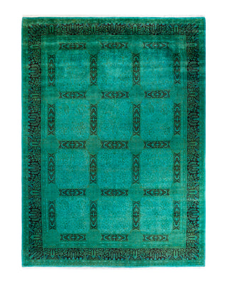 Contemporary Fine Vibrance Green Wool Area Rug 9' 3" x 12' 5"