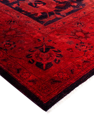 Overdyed Hand-Knotted Wool Modern-Contemporary Pink Area Rug 9' 1" x 12' 4"