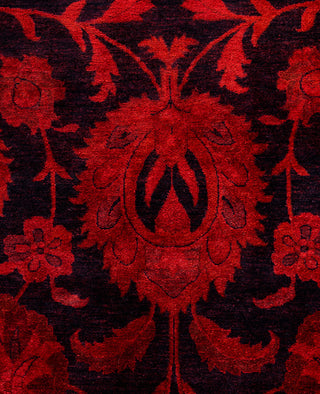 Overdyed Hand-Knotted Wool Modern-Contemporary Pink Area Rug 9' 1" x 12' 4"