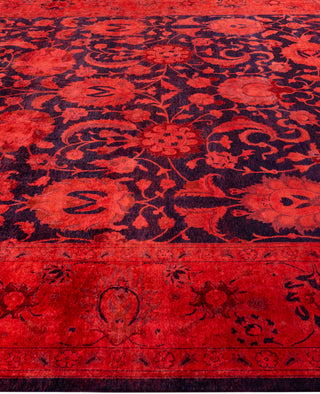 Overdyed Hand-Knotted Wool Modern-Contemporary Pink Area Rug 9' 1" x 12' 4"
