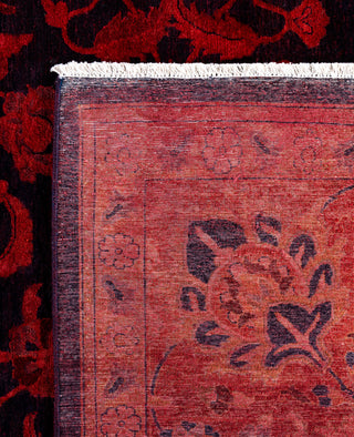 Overdyed Hand-Knotted Wool Modern-Contemporary Pink Area Rug 9' 1" x 12' 4"