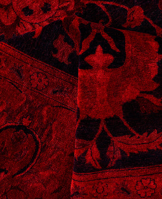 Overdyed Hand-Knotted Wool Modern-Contemporary Pink Area Rug 9' 1" x 12' 4"