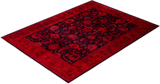 Overdyed Hand-Knotted Wool Modern-Contemporary Pink Area Rug 9' 1" x 12' 4"