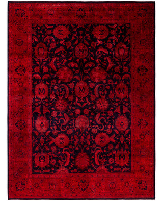 Overdyed Hand-Knotted Wool Modern-Contemporary Pink Area Rug 9' 1" x 12' 4"